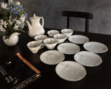 VTG Winterling Bavaria Tea Set of 6: Pampas Grass Theme, 14PC, Marked & Numbered Pampas Grass