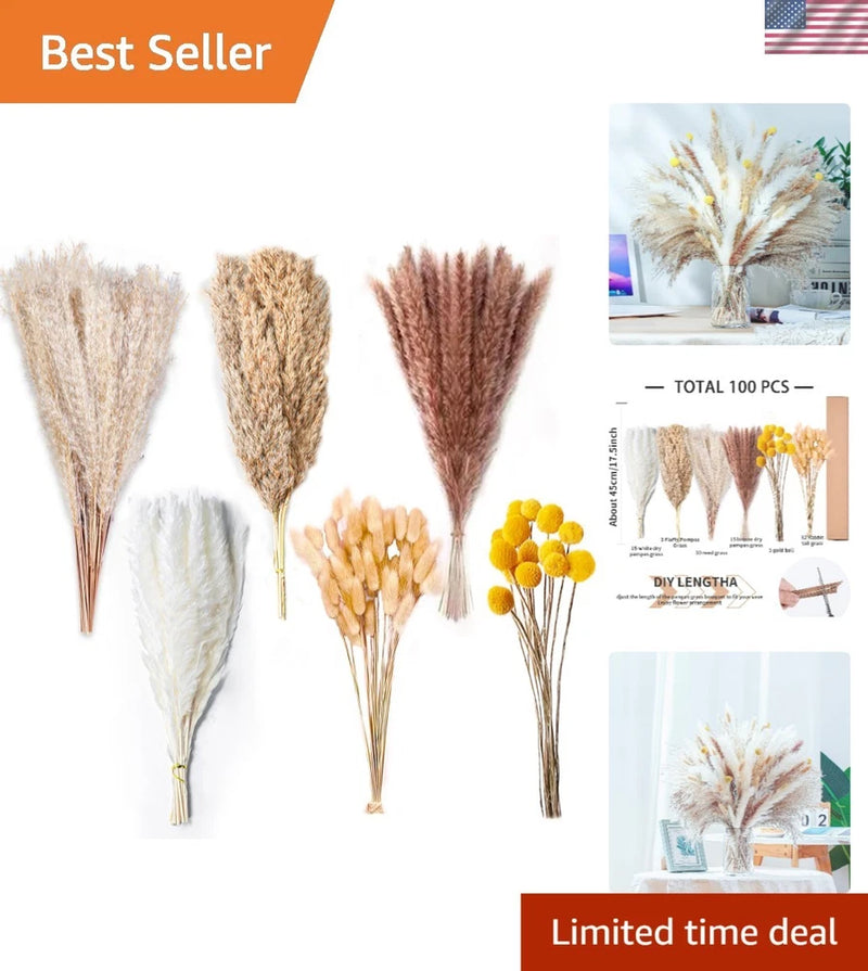 Pampas Grass Decor 100pcs Fluffy Dried Flowers Wedding Floral Home Party Pampas Grass
