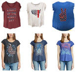 Lucky Brand Women's Short Sleeve Graphic Tee Roses