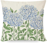 PANDICORN Blue Hydrangea Spring Throw Pillow 18 x 18 (Pack of 1), Green Hydrangea