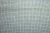 Fabric 100% Cotton FAT QUARTER White Flowers Country Powder Lt Blue Checkered Flowering Plants