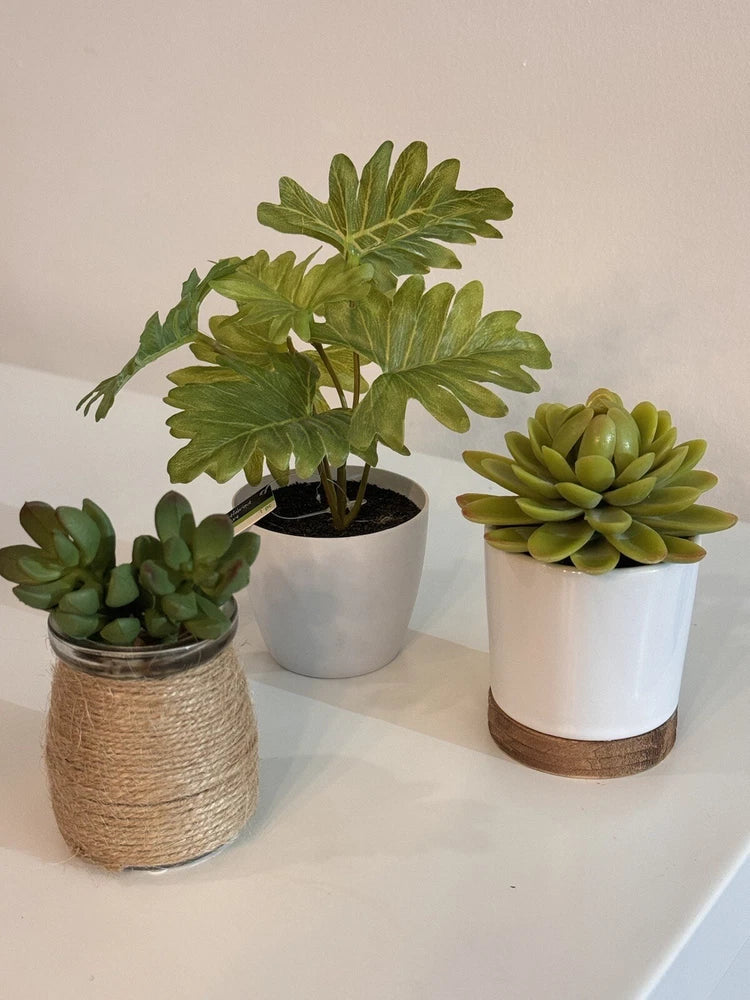 artificial plants indoor 3 Pcs Home Decor Green Plant