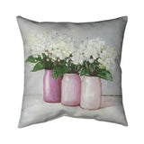 Begin Home Decor 5542-2020-FL116 20 x 20 in. Hydrangea Flowers in Pink Vases ... Hydrangea