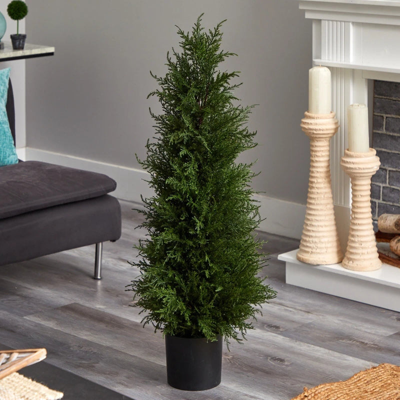 42Ó Topiary Cedar Artificial Tree Home Decor UV (Indoor/Outdoor). Retail $144 Green Plant