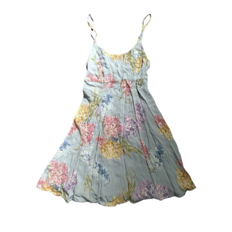 Vintage Y2K Betsey Johnson blue floral hydrangeas mini dress Size P Or XS Hydrangea