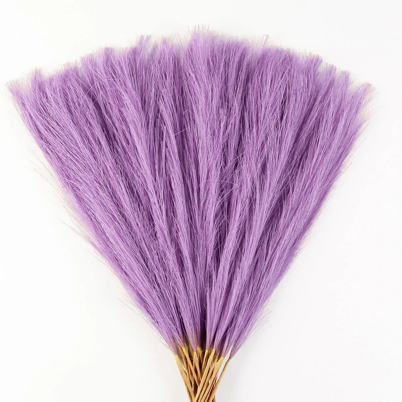 Lavender Purple Pampas Grass Small, 30 Pcs 17" Faux Pampas Grass Short Decor,... Pampas Grass
