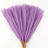 Lavender Purple Pampas Grass Small, 30 Pcs 17" Faux Pampas Grass Short Decor,... Pampas Grass