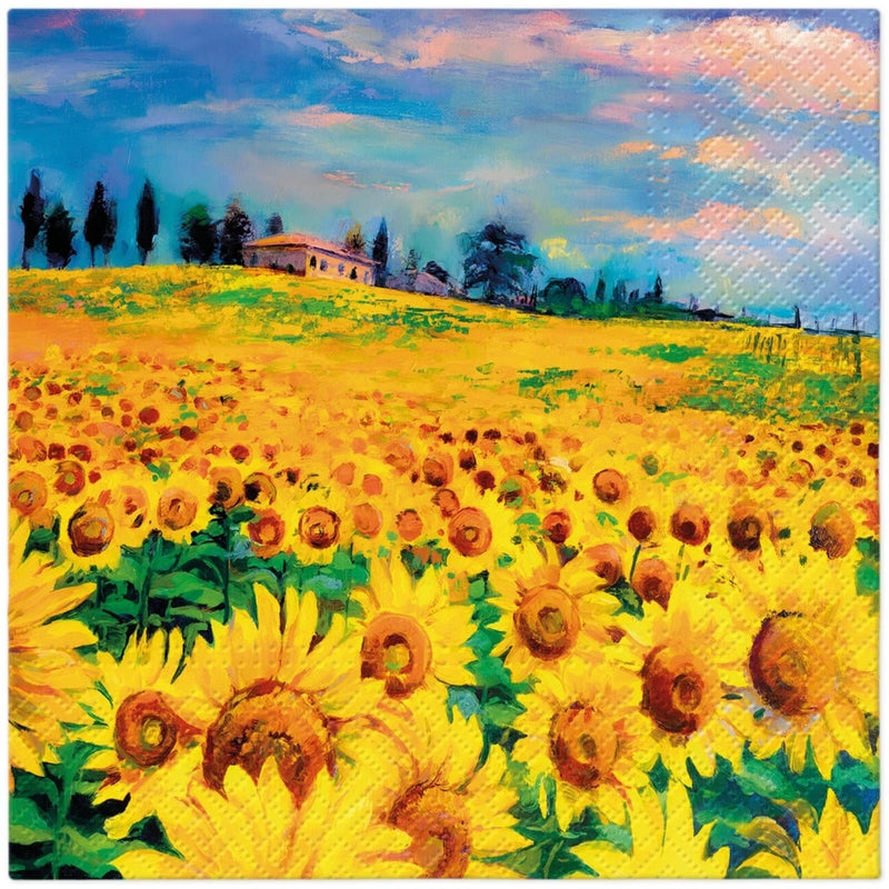 Two Decoupage Napkins, Paper Napkin for Art Junk Journal Fall Flowers Sunflowers Sunflower