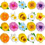 40 Pieces Spring Ornaments for Tree Wood Flower Butterfly Ornaments Sunflower... Sunflower