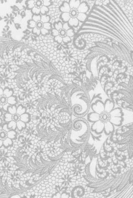Oilcloth Fabric Paradise Lace Silver Pattern Sold in Yard or Bolt Flowering Plants