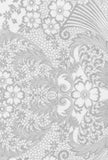 Oilcloth Fabric Paradise Lace Silver Pattern Sold in Yard or Bolt Flowering Plants