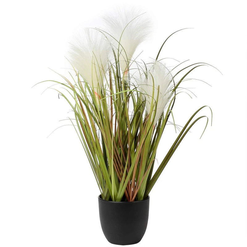 Fake Plants 17" Artificial Potted Plants Faux Pampas Grass Plant with Black P... Pampas Grass