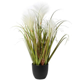Fake Plants 17" Artificial Potted Plants Faux Pampas Grass Plant with Black P... Pampas Grass