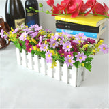 White Rose Red Jumping Chrysanthemum Fake Plant Set Home Table Decor Green Plant