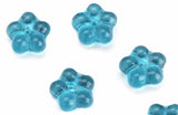 50 Dark Aqua Czech Glass Daisy Flower Beads 7MM Daisies