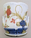RARE VTG AMM Faenza Garofano Blue Carnation Italian Planter Cachepot 6" Carnation