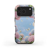 Phone Case Hamptons Butterflies Sky Blue Summer Spring Hydrangeas Floral Blossom Hydrangea