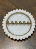 Beautiful Vintage Sunflower Milk Glass Ashtray Daisy Flower Floral White Dish Sunflower