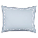 MATOUK DAPHNE 2 KING SHAM BLUE WITH WHITE CORN FLOWER CARNATION EMBROIDERED RARE Carnation