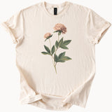 Peony Flower Graphic Shirt Cream Botanical Tee Nature Lover Gift Floral Art Appa Peony