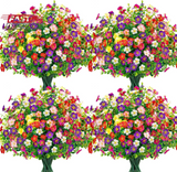 Der Rose 24 Bundles Fake Flowers Artificial Flowers Bulk Daisy for Outdoor Sprin Roses