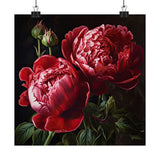 Red Peonies Flower Art Print, Red Flower Painting, Flower DŽcor 14 Peony