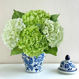 4 Pcs Real Touch Light Green Dark Green Hydrangeas Artificial Flower 21'' Rea... Hydrangea