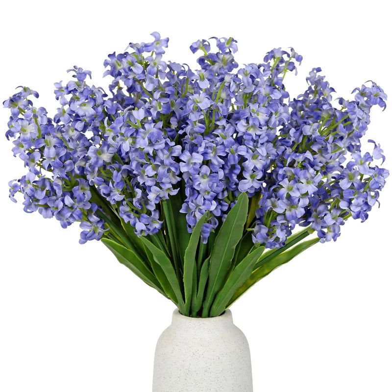 5Pcs Small Artificial Flowers, Lavender Silk Flowers with Stems Faux Hyacinth... Hydrangea