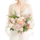 Ling's Moment Blush Pink Wedding Bouquets for Bride, Blush and Cream Bridal B... Bouquet