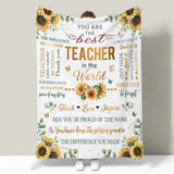 Yellow Sunflower Floral Teacher's Day Throw Blanket for Couch Bed Sofa Office Sunflower
