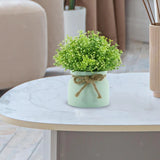 Small Artificial Potted Plants Mini Houseplants Table Centerpiece Fake Orchid Green Plant