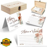 Boho Wedding Advice Cards 60 Pack Pampas Grass Mr Mrs Wishes Wood Box Pampas Grass