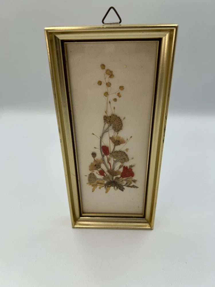 Reichlin Dried Wildflower Framed Wall Hanger Handmade In Switzerland Vintage Dried Flower
