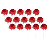 25Pcs Peonies Artificial Flowers, Fake Peony Silk Heads with Faux Stems Red Peony
