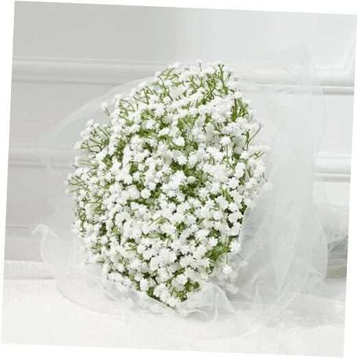 5 Pcs Babys Breath Artificial Flowers, White Long Stem Baby Breath Flowers Bouquet