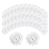 100pcs Eternal Roses Petals, Premade Satin Ribbon Flowers, White Bouquet