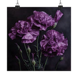 Purple Carnation Flower Art Print, Purple Flower Painting, Flower DŽcor 05 Carnation