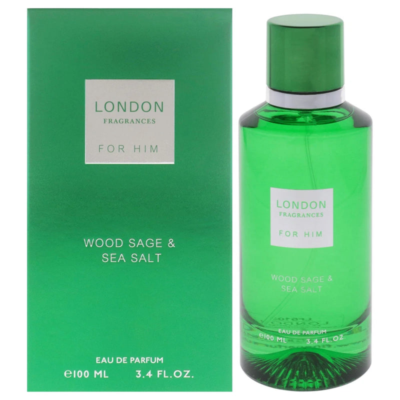 London Fragrances - Wood Sage and Sea Salt by Fine Perfumery for Men - 3.4 oz EDP