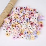 25Pcs 3cm Multicolor Daisy Flower Heads Mini Silk Artificial Flowers for Wedding Daisies