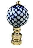 Royal Designs Lamp Finial Chinoiserie Blue White Oriental Porcelain Patterns Carnation